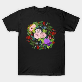 Watercolor Floral Wreath T-Shirt